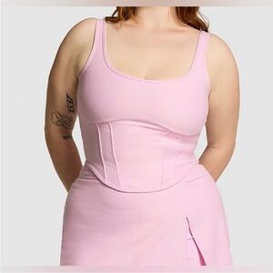 PINK Victoria's Secret Dusty Pink Corset Tank Top